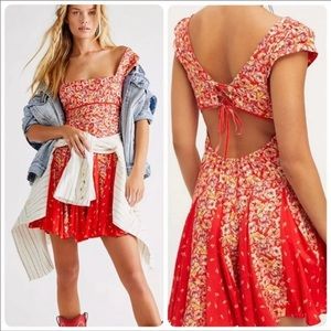 FP Ponderosa Floral Print Cap Sleeve Square Neck Dress